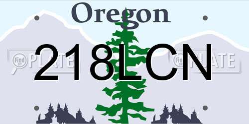 218LCN Oregon License Plate