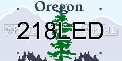 218LED Oregon License Plate