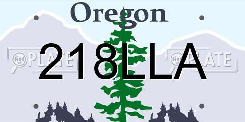 218LLA Oregon License Plate