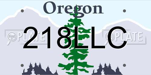 218LLC Oregon License Plate