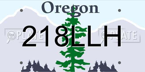 218LLH Oregon License Plate