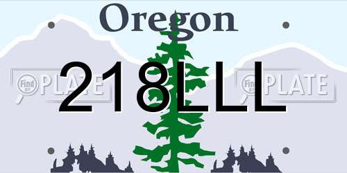 218LLL Oregon License Plate