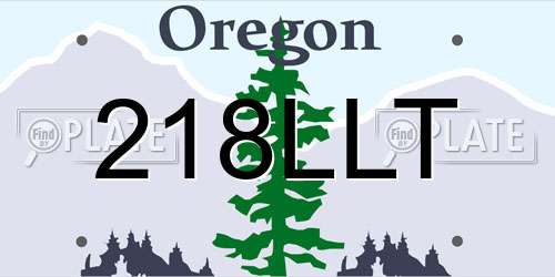 218LLT Oregon License Plate