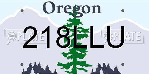 218LLU Oregon License Plate