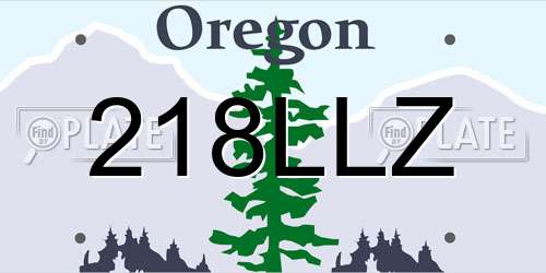 218LLZ Oregon License Plate