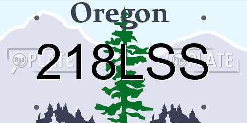 218LSS Oregon License Plate