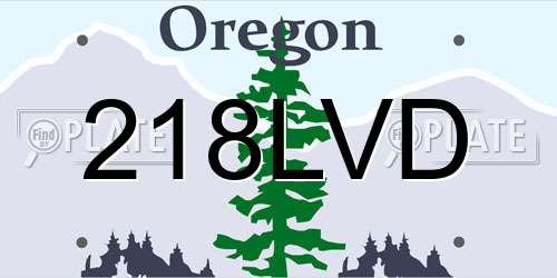 218LVD Oregon License Plate