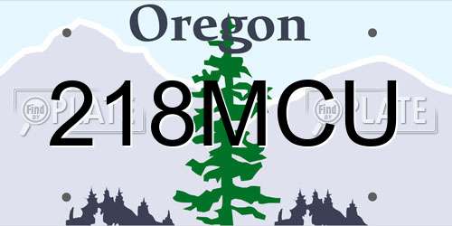 218MCU Oregon License Plate