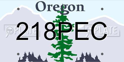 218PEC Oregon License Plate