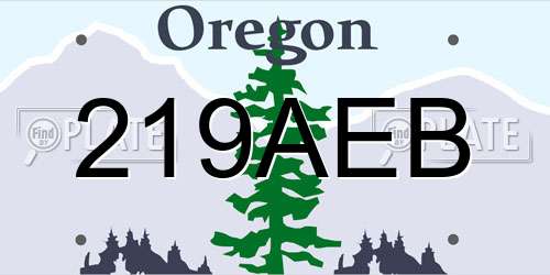 219AEB Oregon License Plate