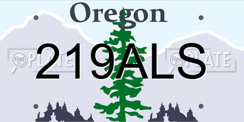 219ALS Oregon License Plate