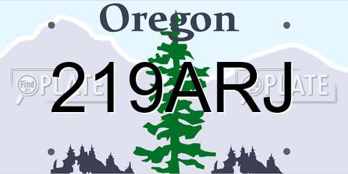 219ARJ Oregon License Plate
