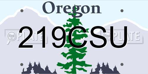 219CSU Oregon License Plate