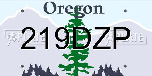 219DZP Oregon License Plate