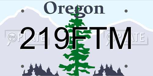 219FTM Oregon License Plate