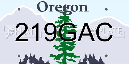 219GAC Oregon License Plate