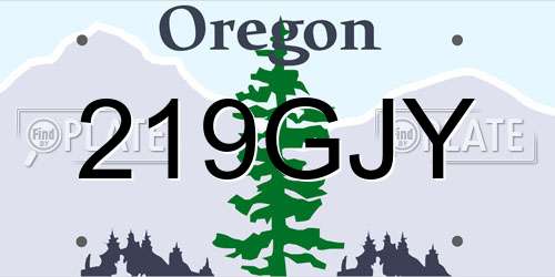 219GJY Oregon License Plate