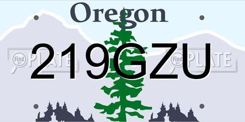 219GZU Oregon License Plate