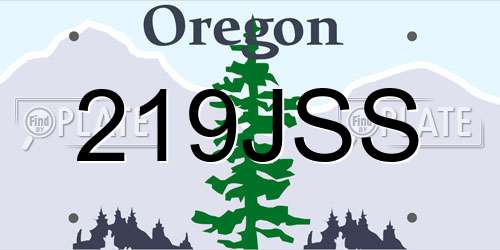 219JSS Oregon License Plate