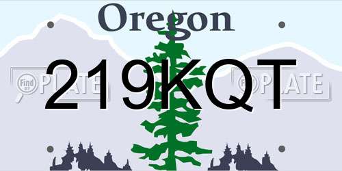 219KQT Oregon License Plate