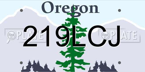 219LCJ Oregon License Plate