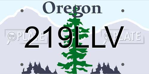 219LLV Oregon License Plate