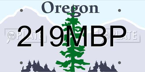 219MBP Oregon License Plate