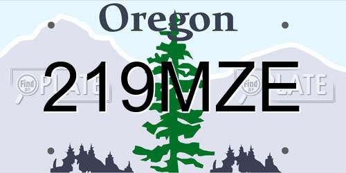 219MZE Oregon License Plate