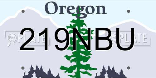 219NBU Oregon License Plate
