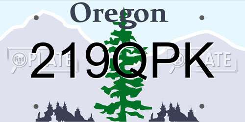 219QPK Oregon License Plate
