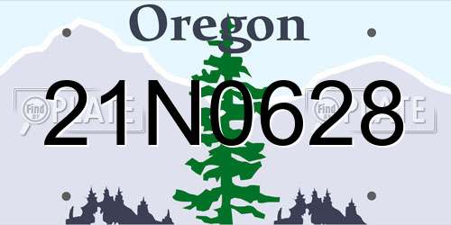 21N0628 Oregon License Plate