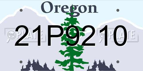 21P9210 Oregon License Plate