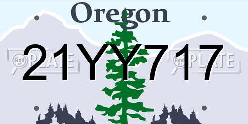 21YY717 Oregon License Plate