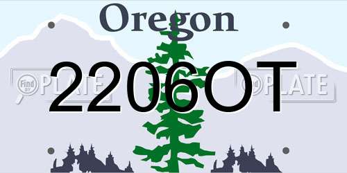 2206OT Oregon License Plate