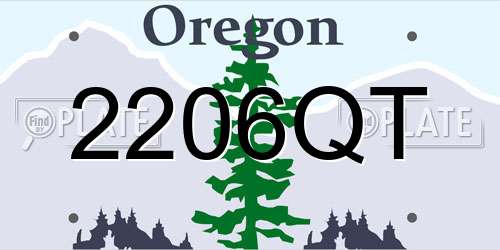 2206QT Oregon License Plate