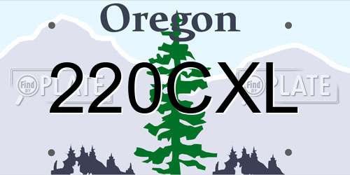 220CXL Oregon License Plate