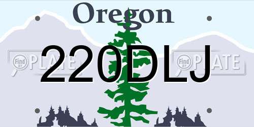 220DLJ Oregon License Plate