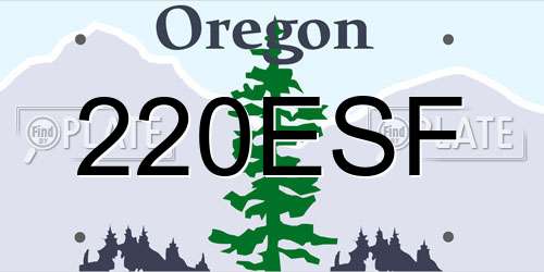 220ESF Oregon License Plate