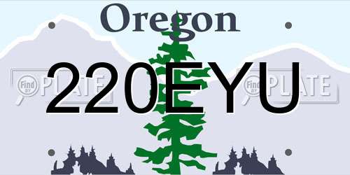 220EYU Oregon License Plate