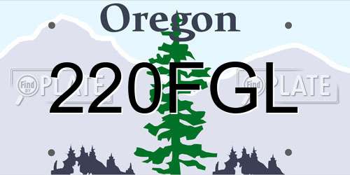 220FGL Oregon License Plate