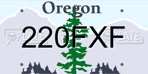 220FXF Oregon License Plate