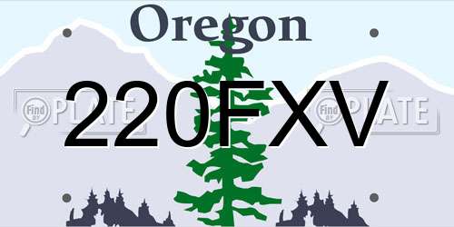 220FXV Oregon License Plate