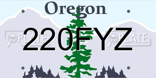 220FYZ Oregon License Plate