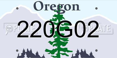 220G02 Oregon License Plate