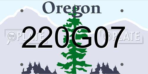 220G07 Oregon License Plate