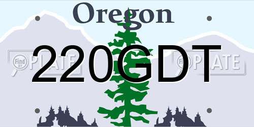 220GDT Oregon License Plate