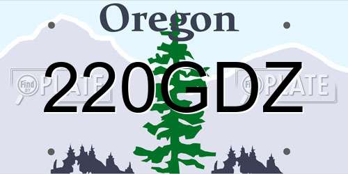 220GDZ Oregon License Plate