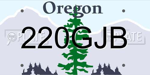 220GJB Oregon License Plate