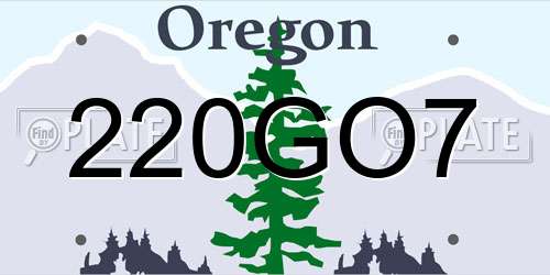 220GO7 Oregon License Plate