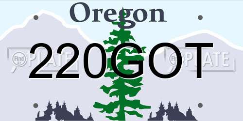 220GOT Oregon License Plate